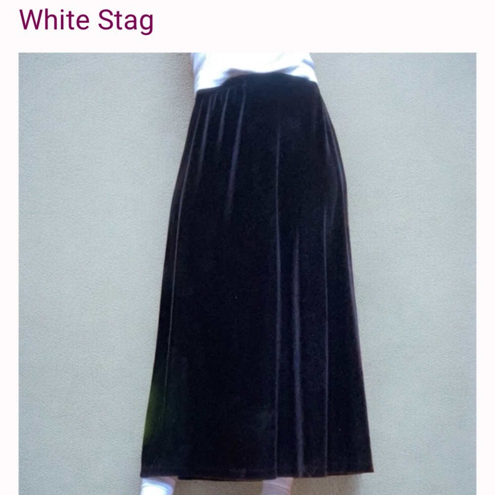Goth Flowy Velvet Midi Skirt Womens 14-16 Whimsey NWT.